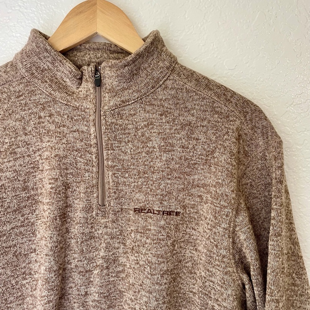 Real Tree Brown Pullover 1/4 Zip Knitted Men